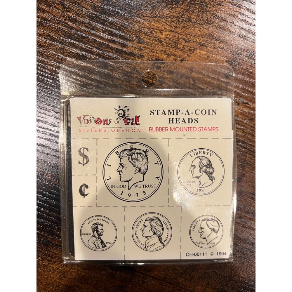 1990s Brand New United‎ States Coins Rubber Mounted Stamps, US Currency NOS